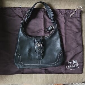 Coach Black Leather Hobo Bag
